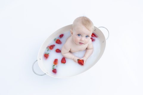 Strawberry milk bath Northumberland studio photographer